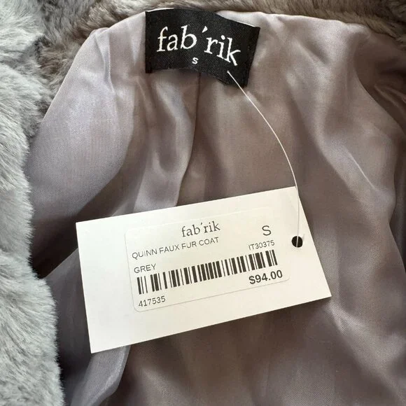 NWT Grey Cozy Soft Fleece Teddy Jacket Size S - Picture 8 of 10